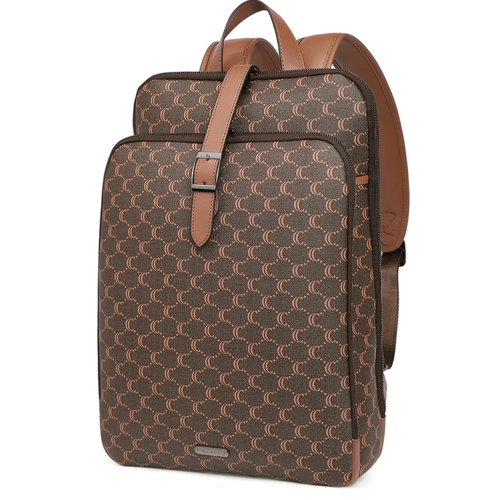 CLUCI Leather Laptop Backpack for Women 15.6 Inch Computer Travel Large Business